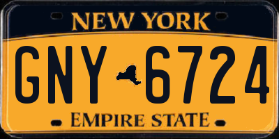 NY license plate GNY6724