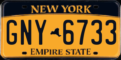 NY license plate GNY6733