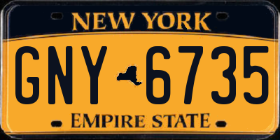 NY license plate GNY6735