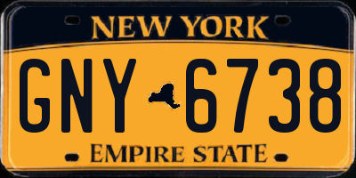 NY license plate GNY6738