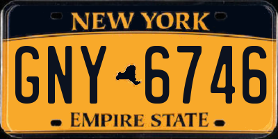 NY license plate GNY6746