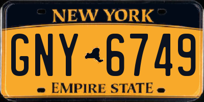 NY license plate GNY6749