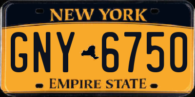 NY license plate GNY6750