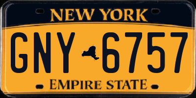 NY license plate GNY6757