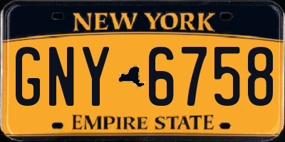 NY license plate GNY6758