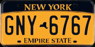 NY license plate GNY6767