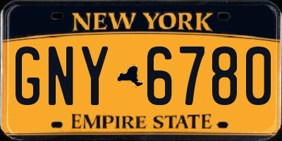 NY license plate GNY6780