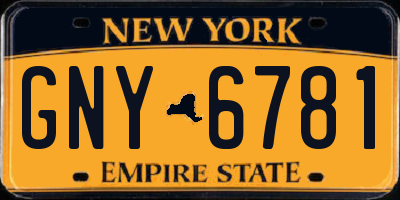 NY license plate GNY6781