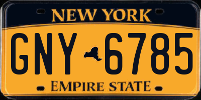 NY license plate GNY6785