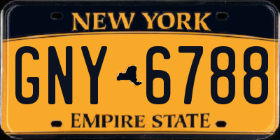 NY license plate GNY6788