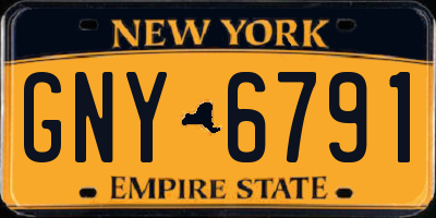 NY license plate GNY6791