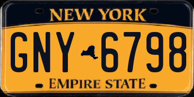 NY license plate GNY6798