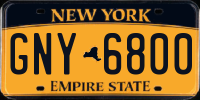NY license plate GNY6800