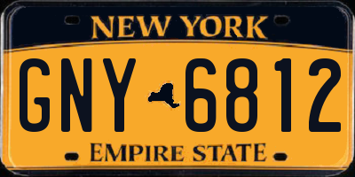 NY license plate GNY6812