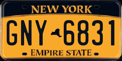 NY license plate GNY6831