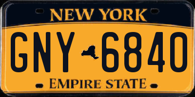 NY license plate GNY6840