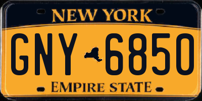 NY license plate GNY6850