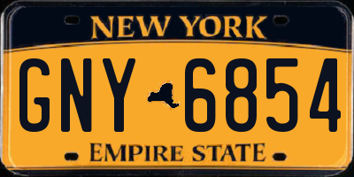 NY license plate GNY6854