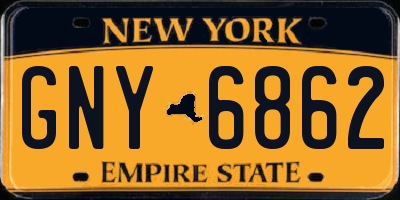 NY license plate GNY6862