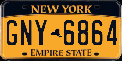 NY license plate GNY6864