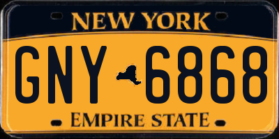 NY license plate GNY6868