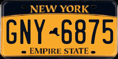 NY license plate GNY6875