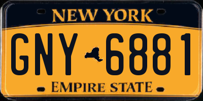 NY license plate GNY6881