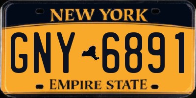 NY license plate GNY6891