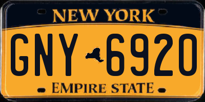 NY license plate GNY6920