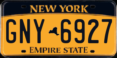 NY license plate GNY6927