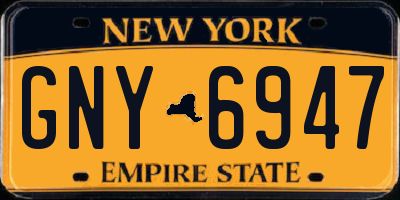 NY license plate GNY6947