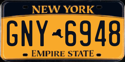 NY license plate GNY6948