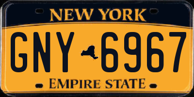 NY license plate GNY6967