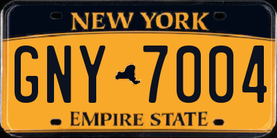 NY license plate GNY7004