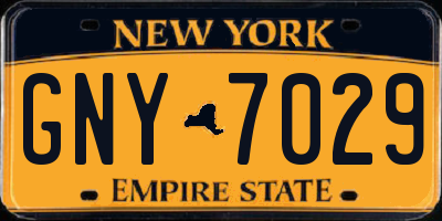 NY license plate GNY7029