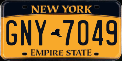 NY license plate GNY7049