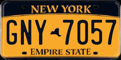 NY license plate GNY7057