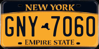 NY license plate GNY7060