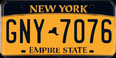 NY license plate GNY7076