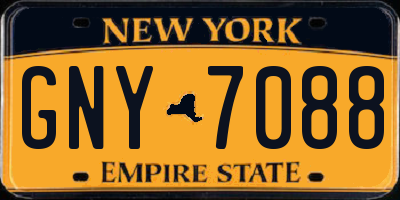 NY license plate GNY7088