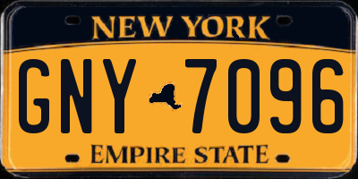 NY license plate GNY7096