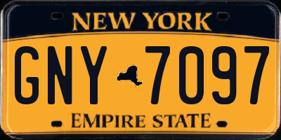 NY license plate GNY7097