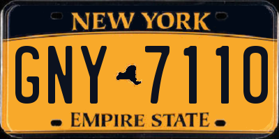 NY license plate GNY7110