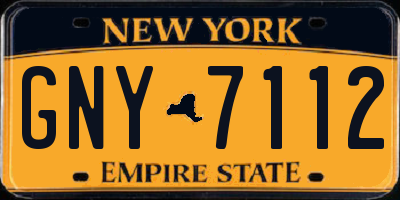 NY license plate GNY7112