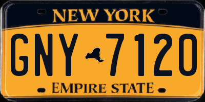 NY license plate GNY7120
