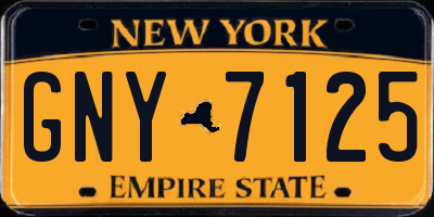 NY license plate GNY7125