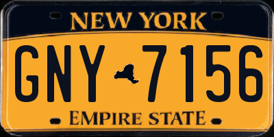 NY license plate GNY7156
