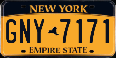 NY license plate GNY7171
