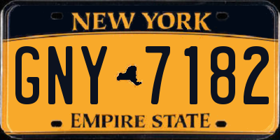 NY license plate GNY7182