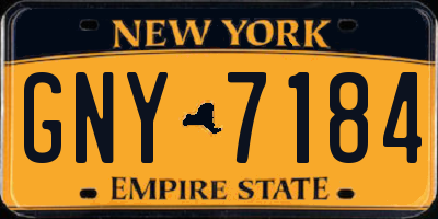 NY license plate GNY7184
